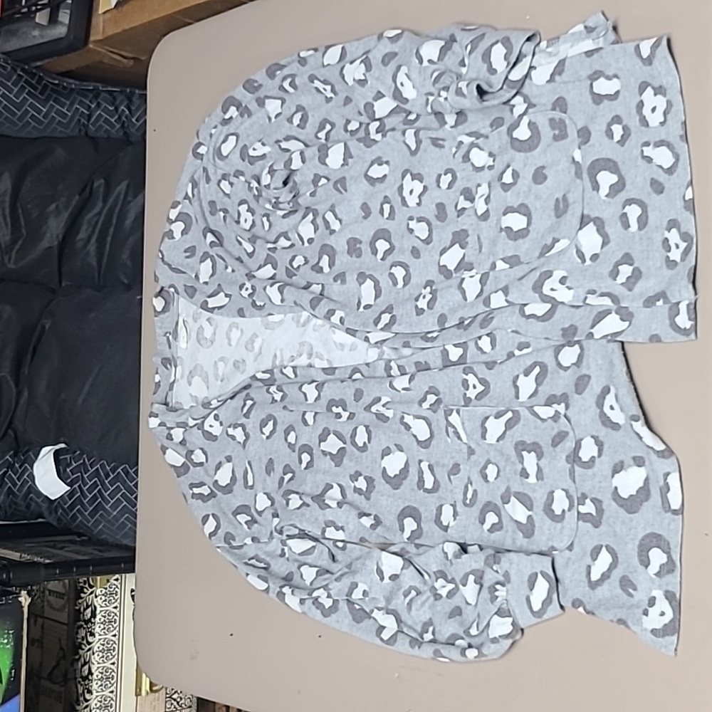 Maurices grey leopard cardigan